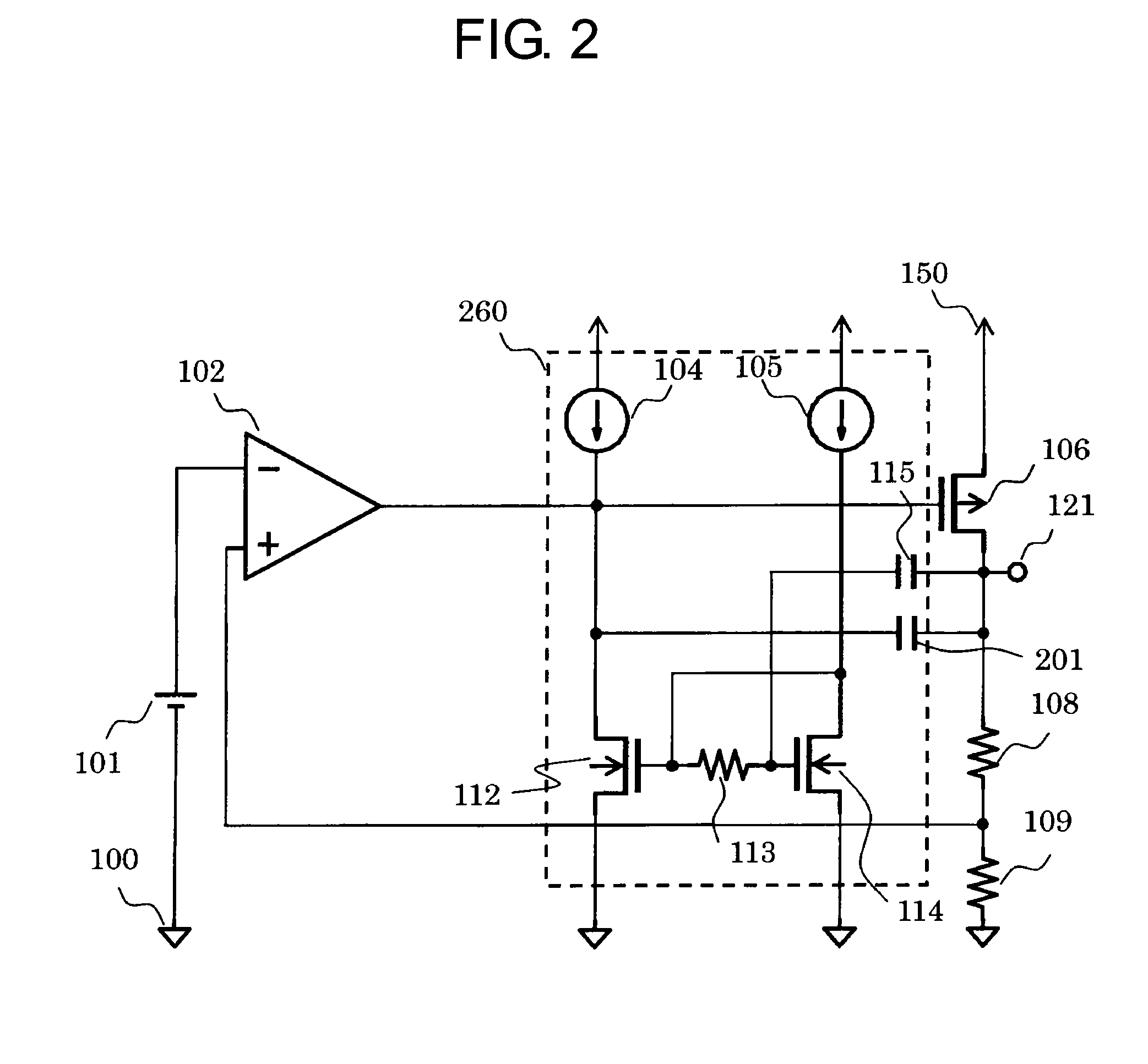Voltage regulator having a phase compensation circuit