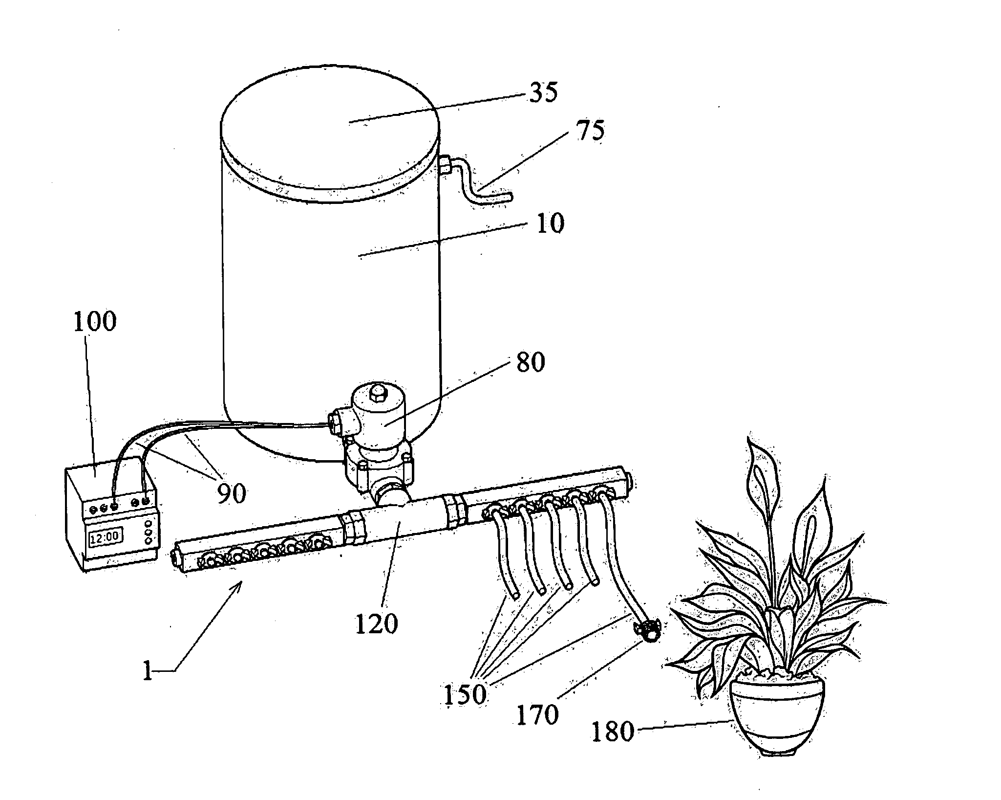 Automatic houseplant watering device