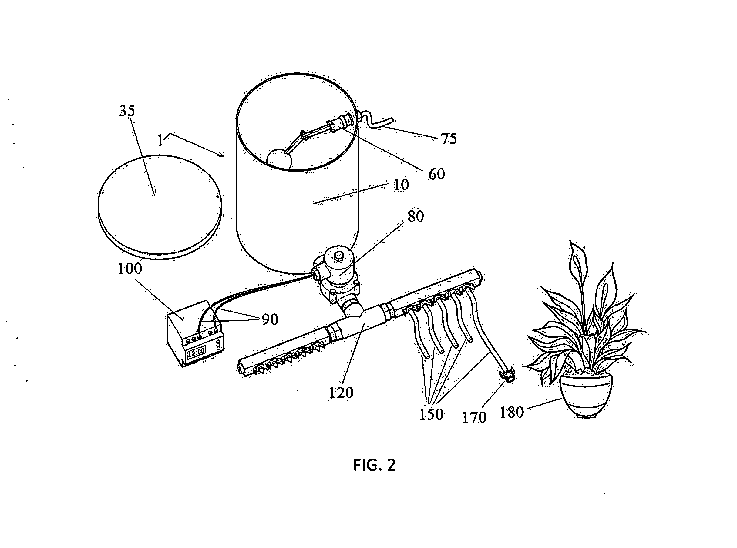 Automatic houseplant watering device
