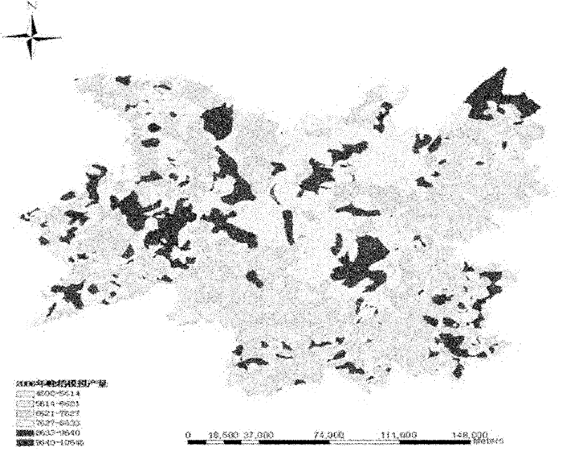 Method for dynamically predicting potential productivity of paddy rice based on geographical information system