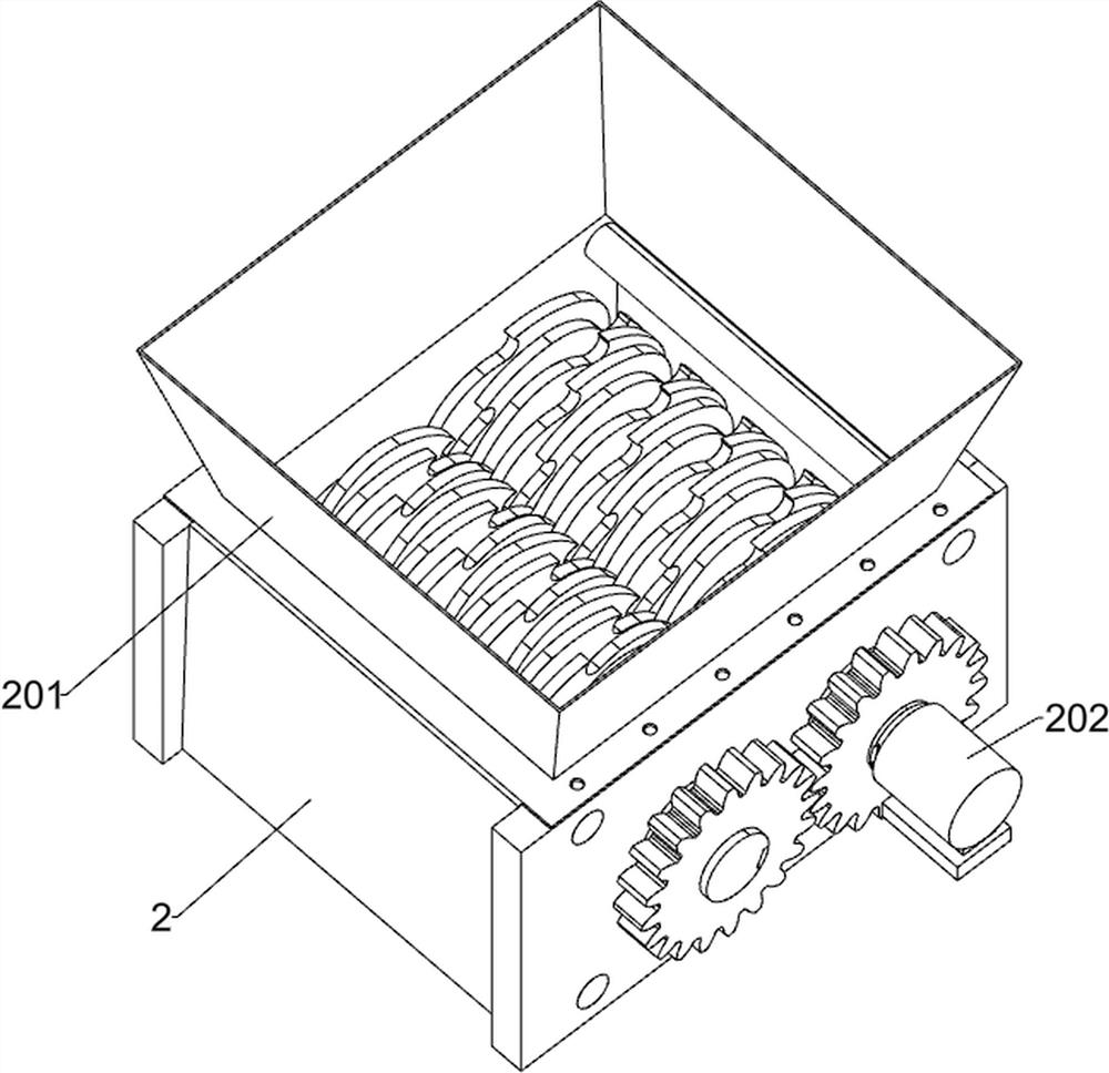 Calcining device capable of separating powder from crushed stone after crushing of limestone