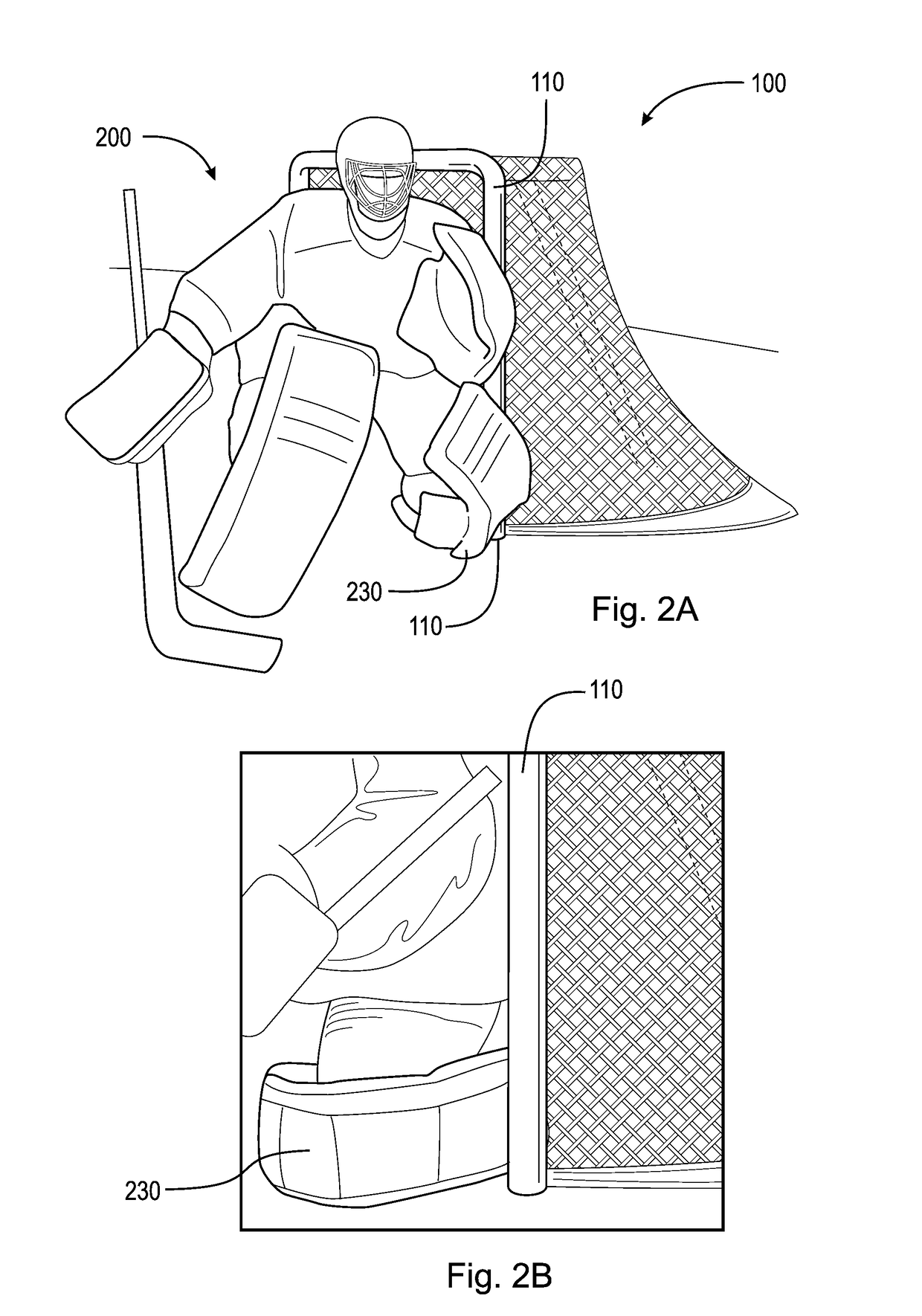 Goal post retention device