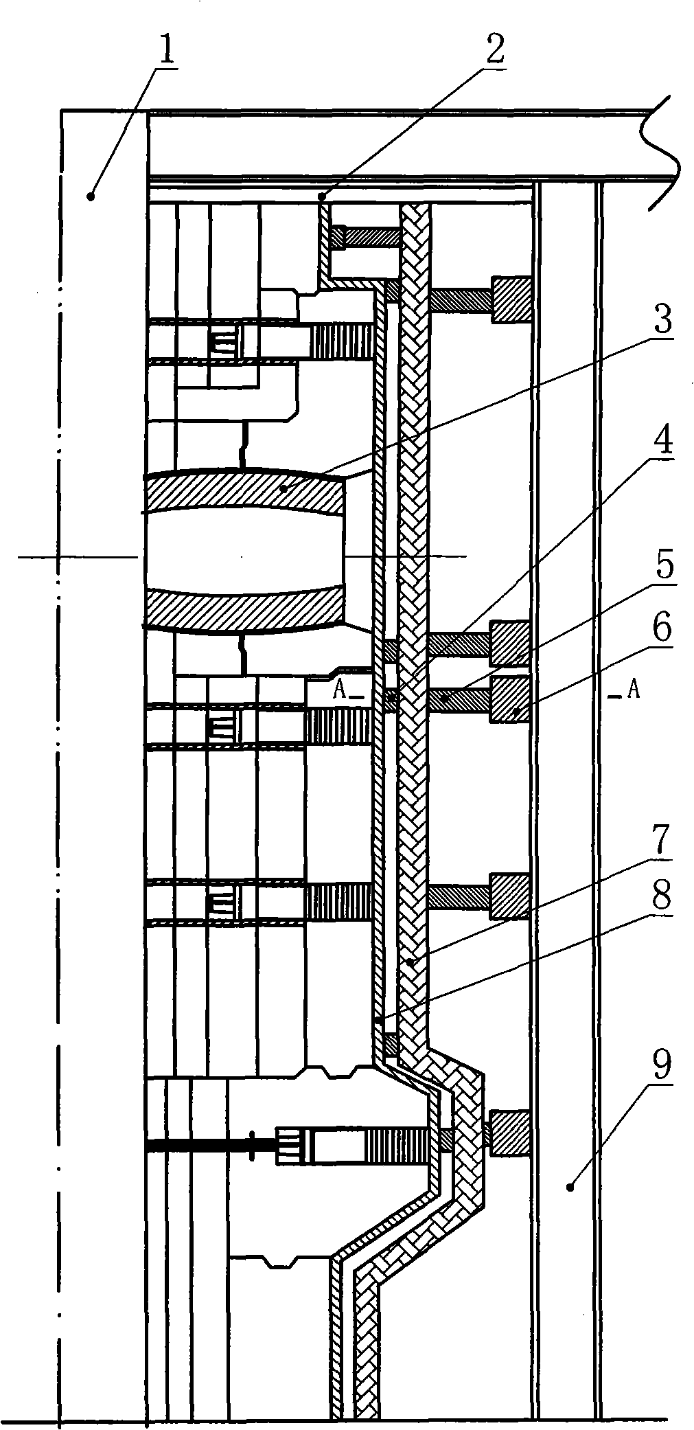 Construction method for manufacturing working layer of annular heating furnace by utilizing timber shuttering and profile steel