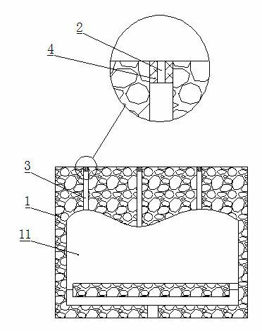 Low-pressure casting filling-mold air exhaust structure for sand mold and setting method for low-pressure casting filling-mold air exhaust structure