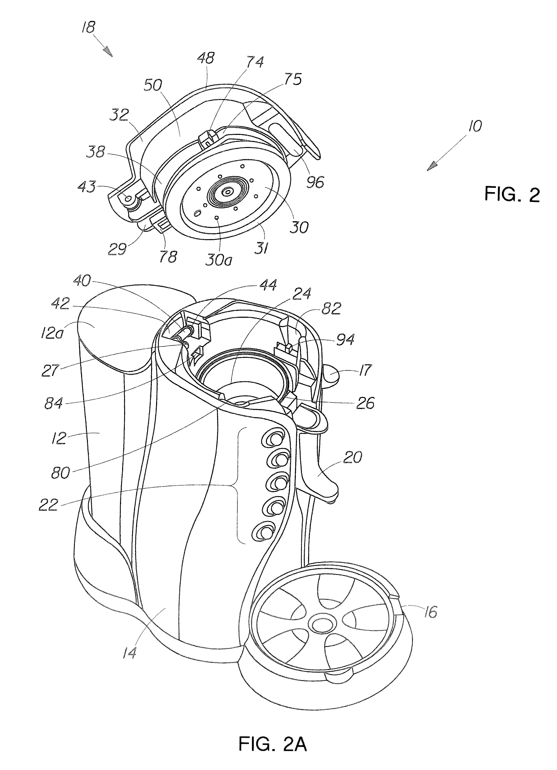 Closing mechanism for brewing device