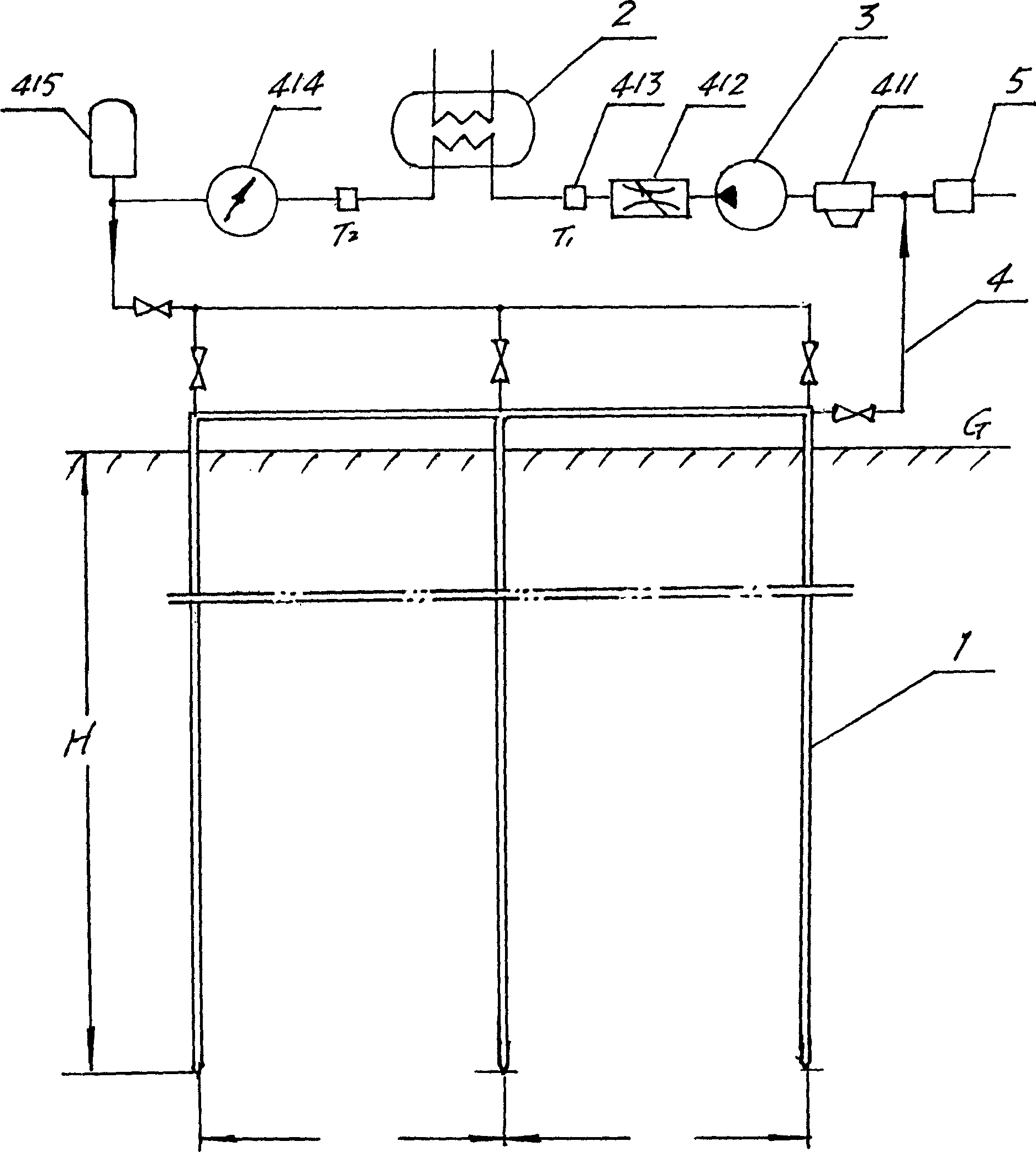 Buried reflux casing type circulating geothermal heat exchanger and use thereof
