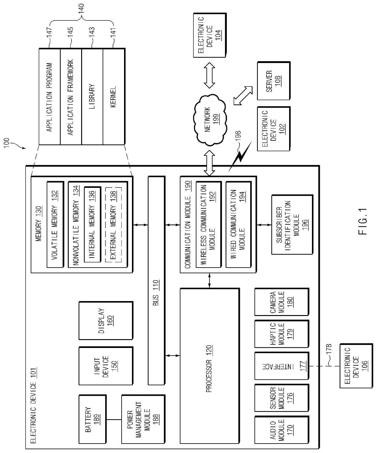 Electronic device including antenna using conductive member included in housing