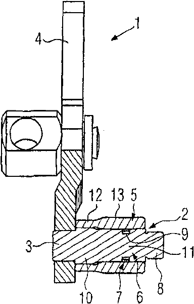 Adjusting shaft arrangement of a turbocharger