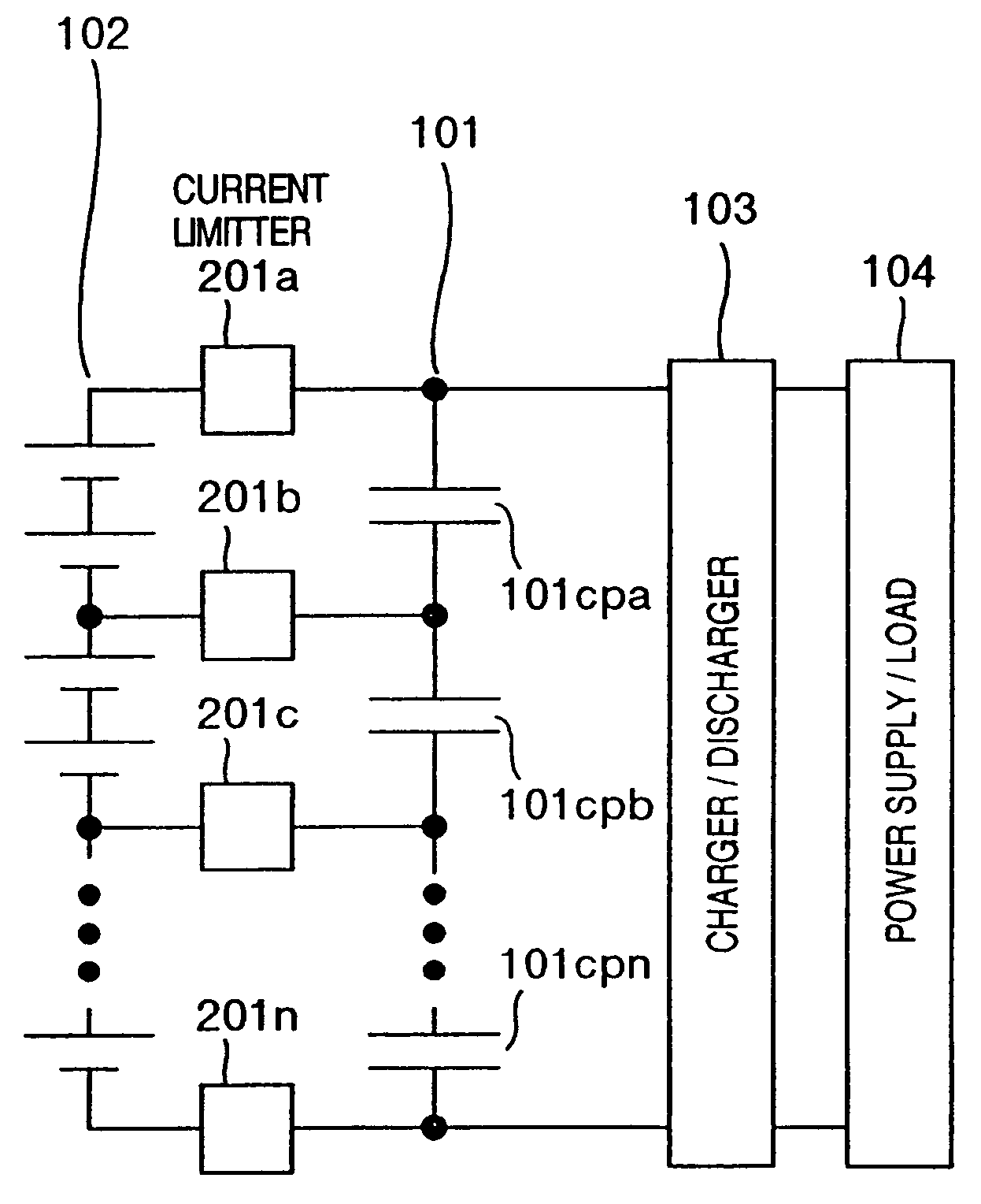 Power supply unit, distributed power supply system and electric vehicle loaded therewith
