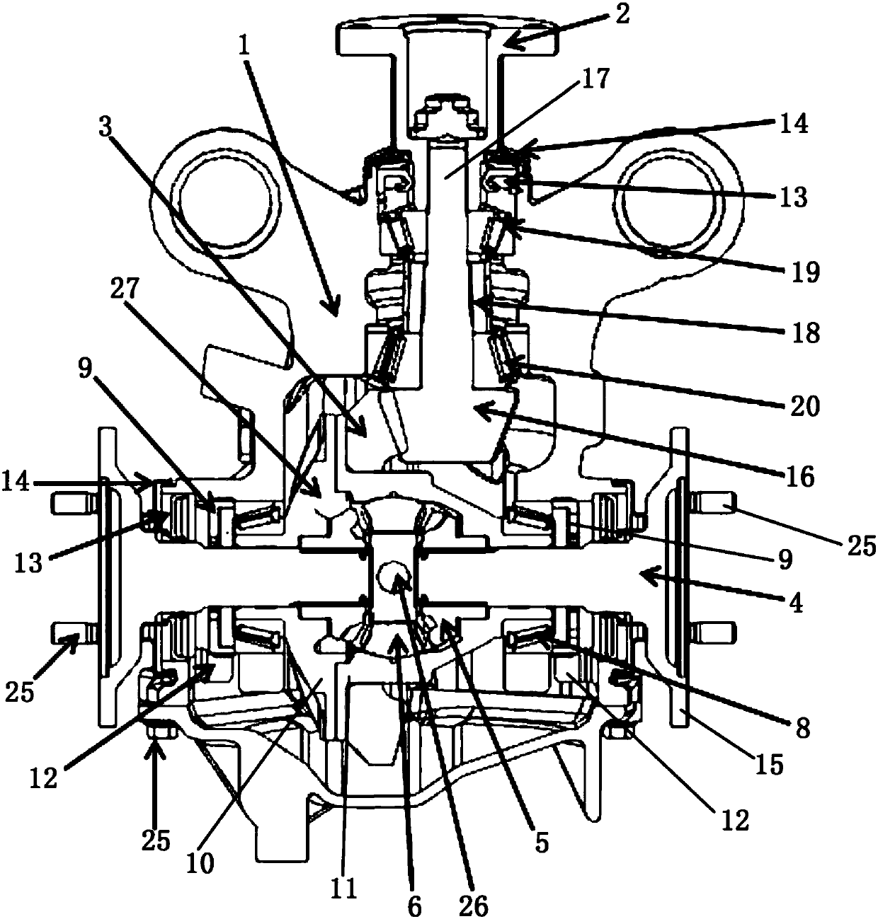 Vehicle rear independent main deceleration assembly