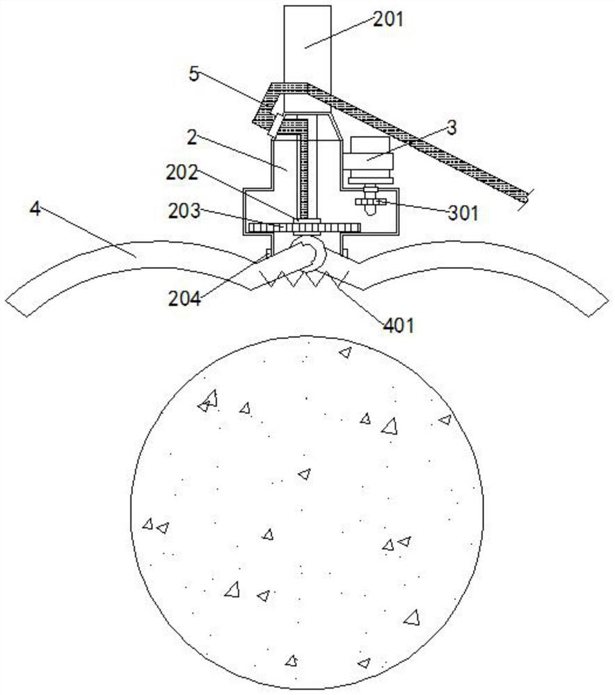 A fixed-point lifting type laver peeling device for spherical laver cultivation balls