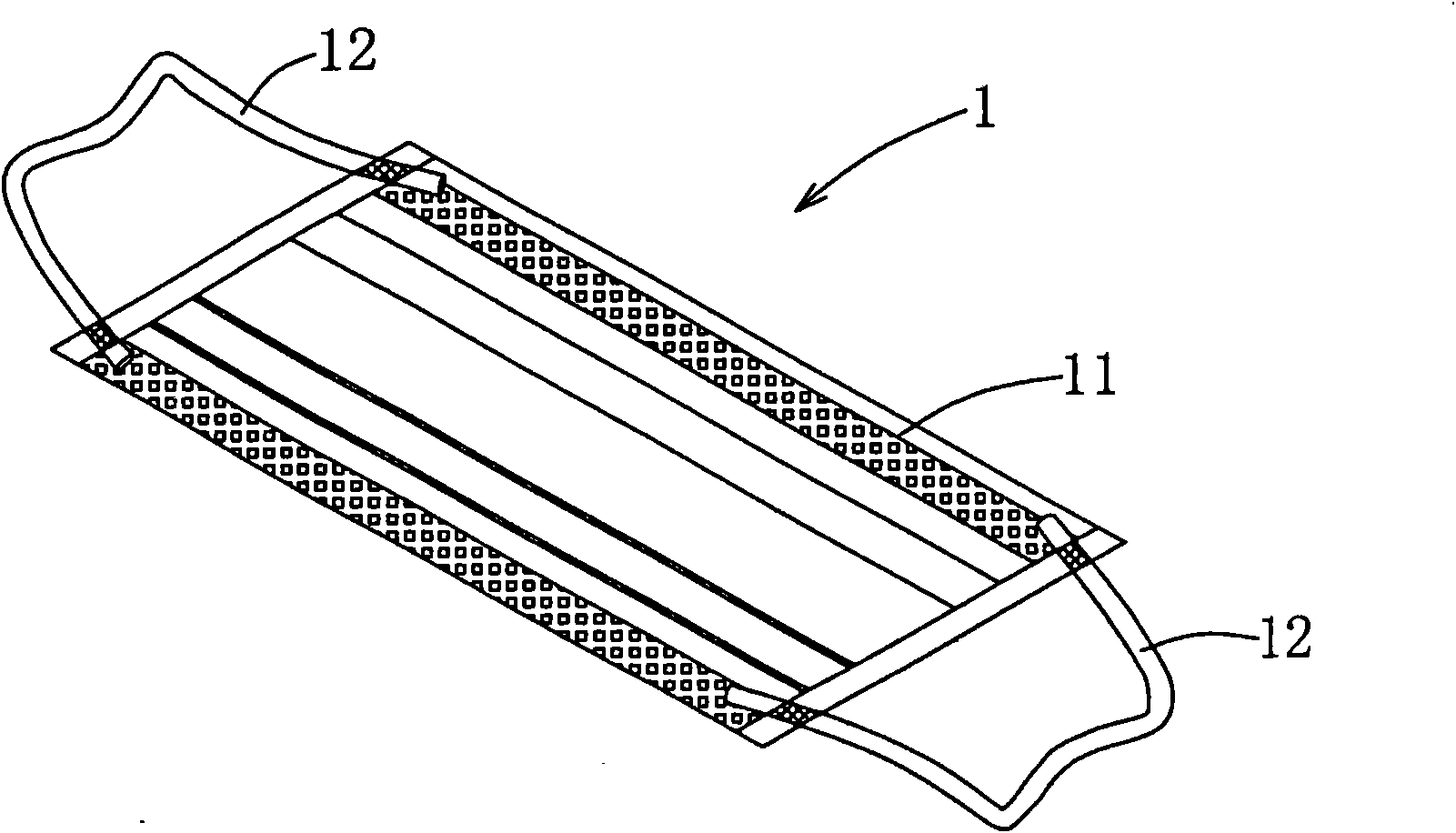 Mouth mask provided with elastic non-woven fabric ear bands and method for manufacturing same