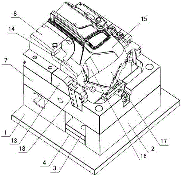 Bumper injection mold deformation space avoiding mechanism