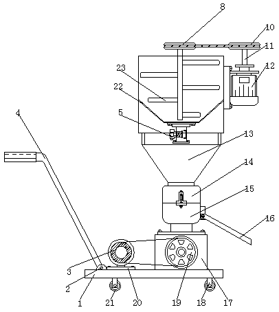 Feedstuff machine for mixing raw materials conveniently and preventing deviation