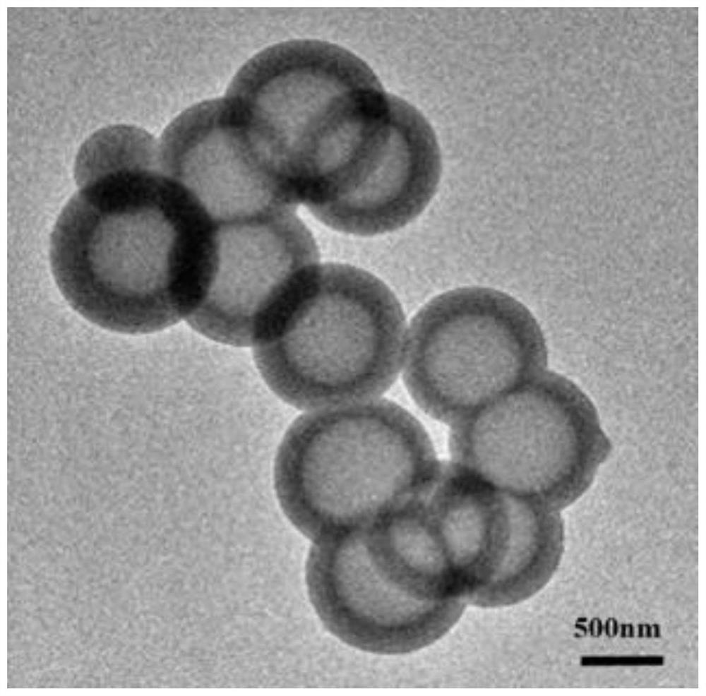 Preparation method of hollow mesoporous silica double-drug sustained release microspheres for osteoporosis treatment