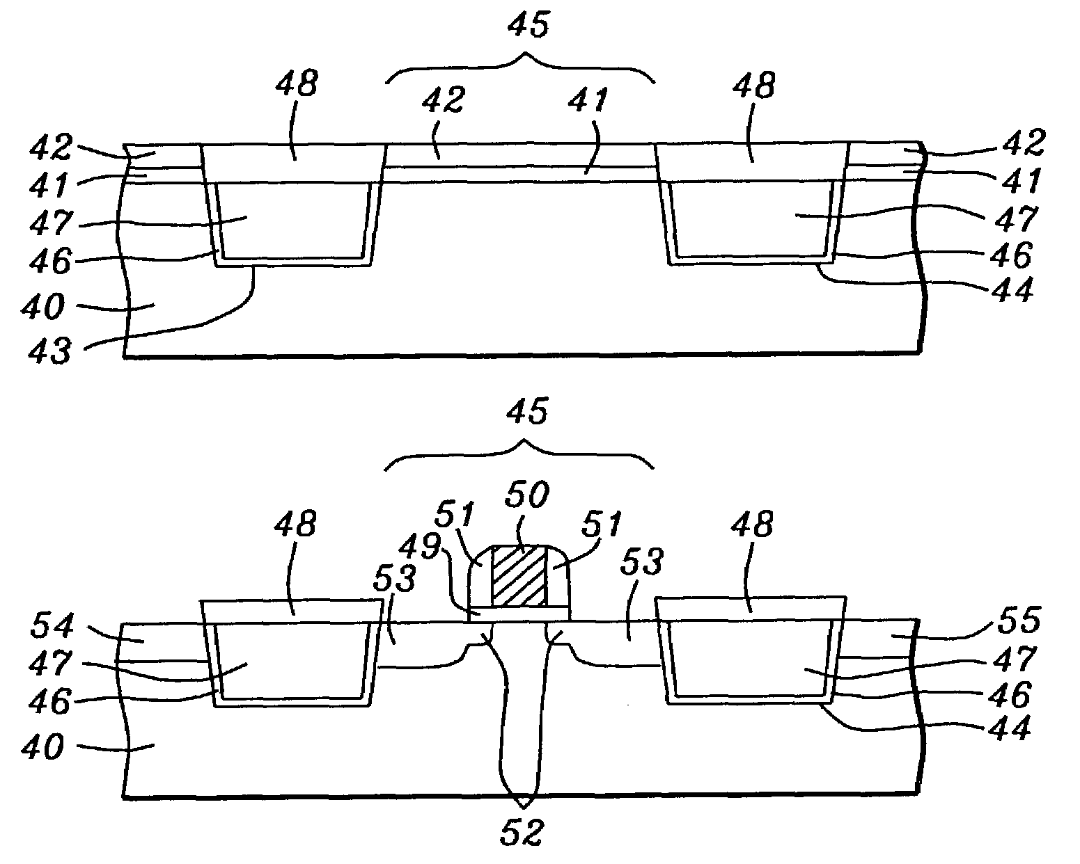 Shallow trench isolation structure with low sidewall capacitance for high speed integrated circuits