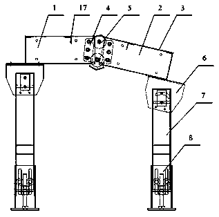 Angling device for climbing belt conveyor