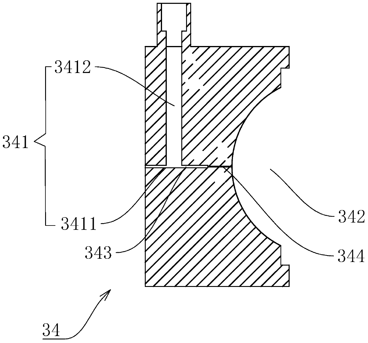 Mold pressing mechanism for aspheric lens