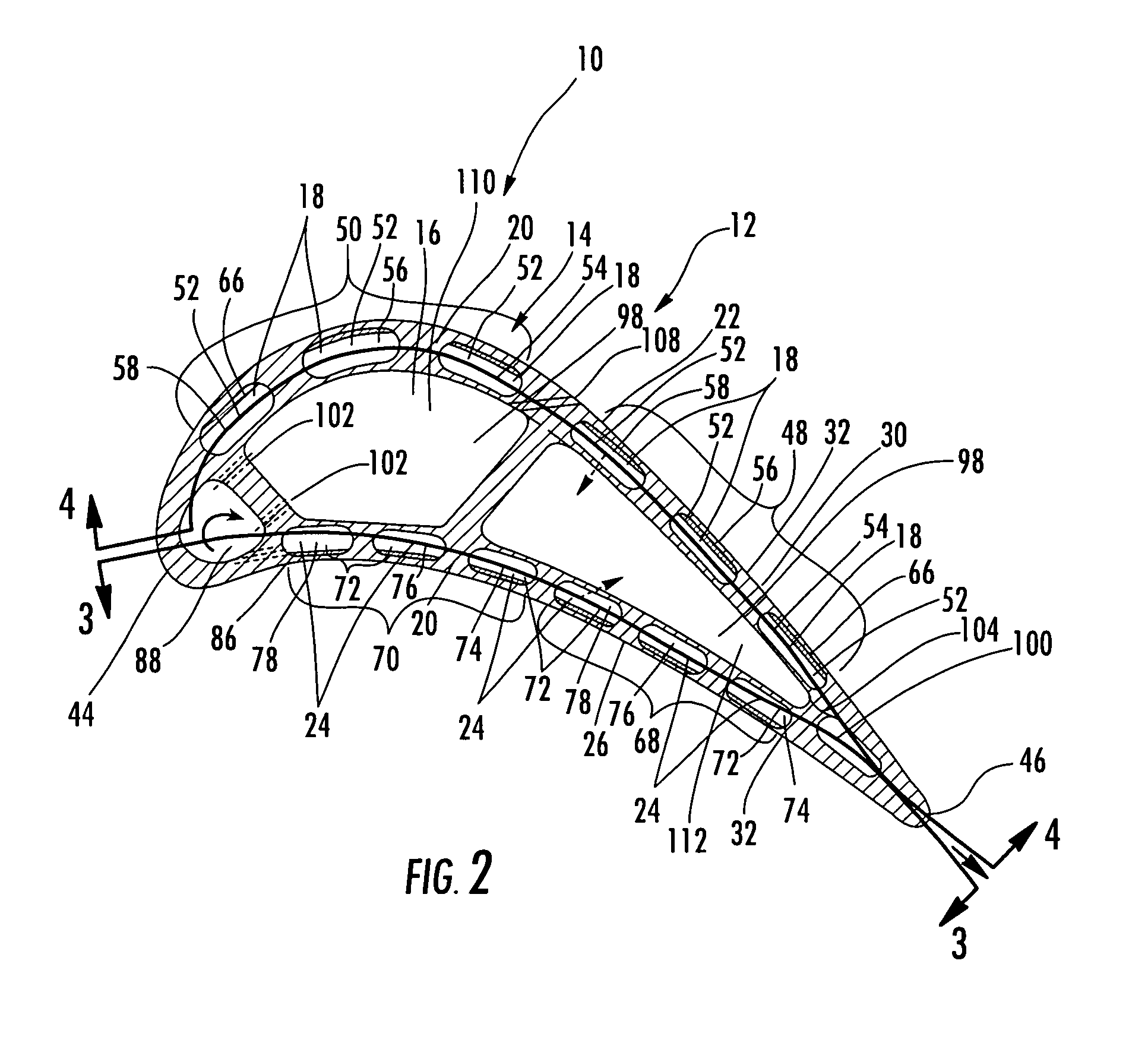Turbine airfoil with near wall multi-serpentine cooling channels