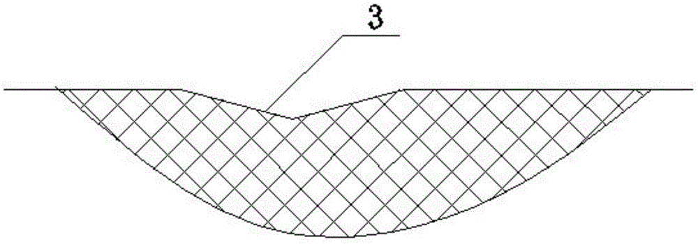 Triangular-strip-groove-based annular heating furnace bottom working layer construction method