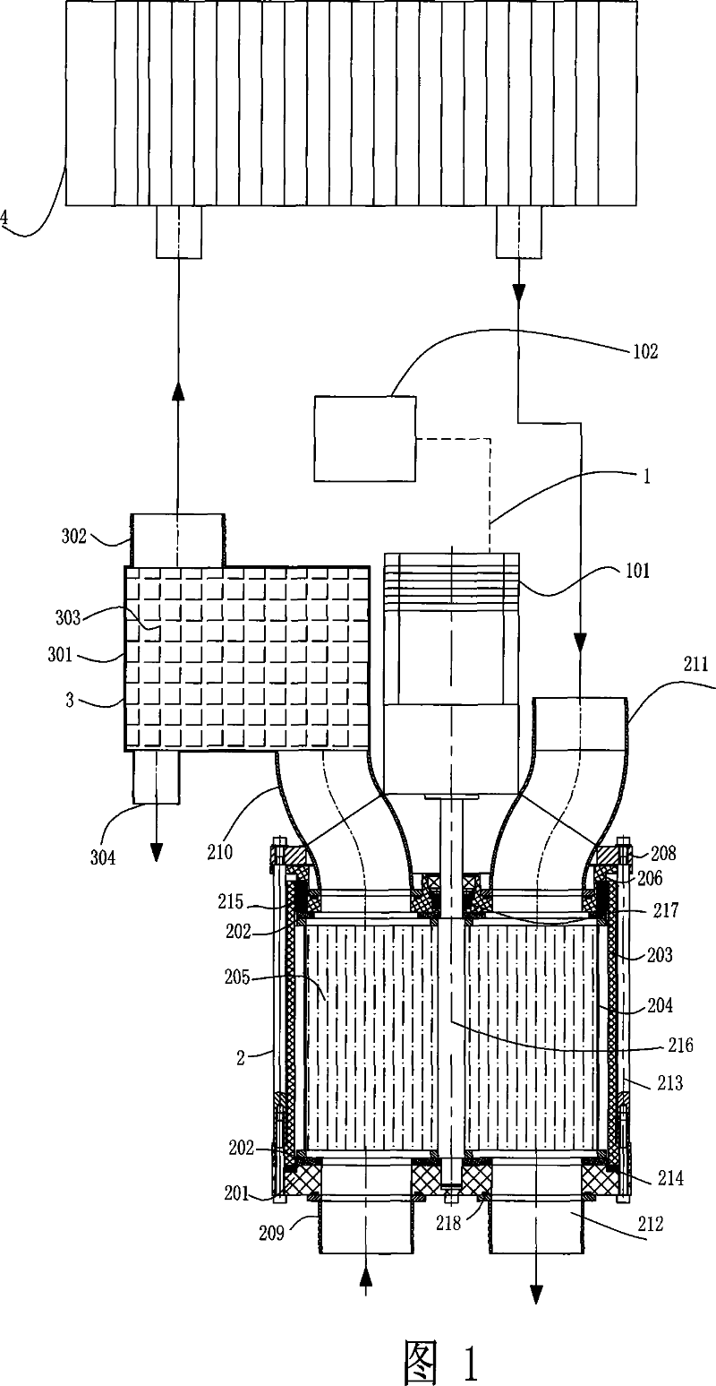 Air humid enthalpyconverting device used for fuel batter with proton exchange film