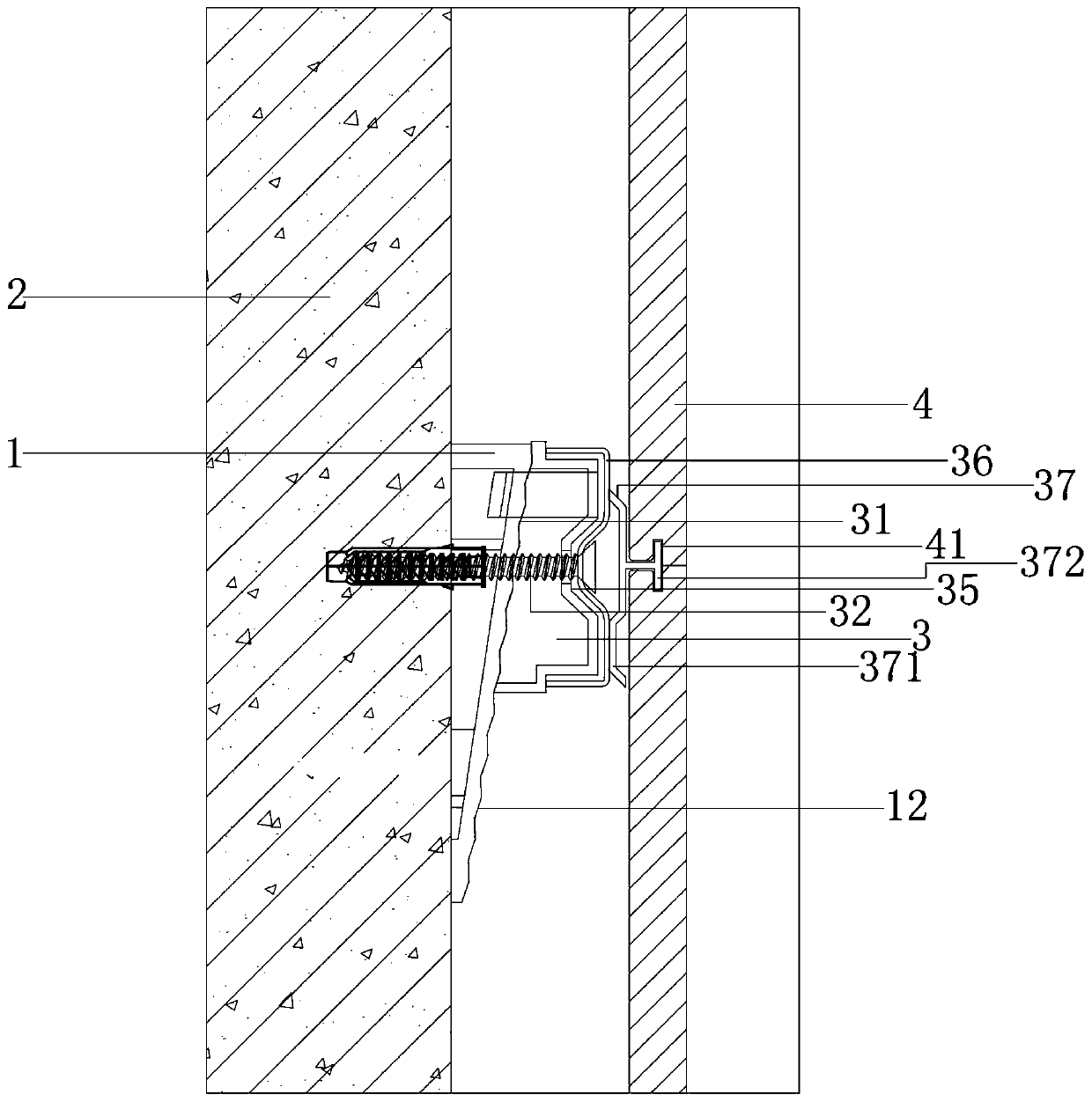 Assembly type wallboard mounting structure capable of realizing step type leveling