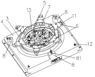 Clamp for disc-shaped large casting multi-hole and multi-plane finish machining