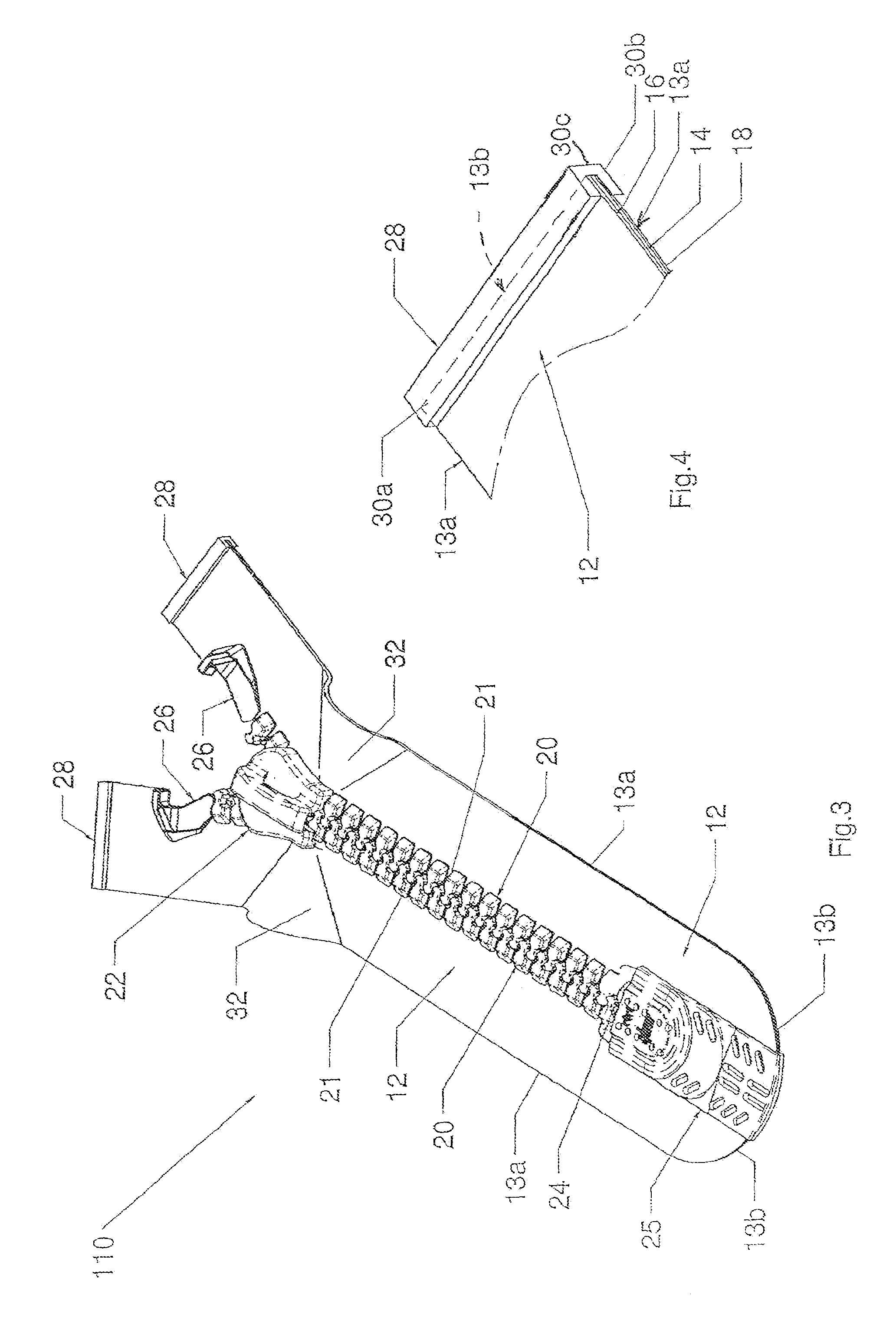 Fluidtight slide fastener