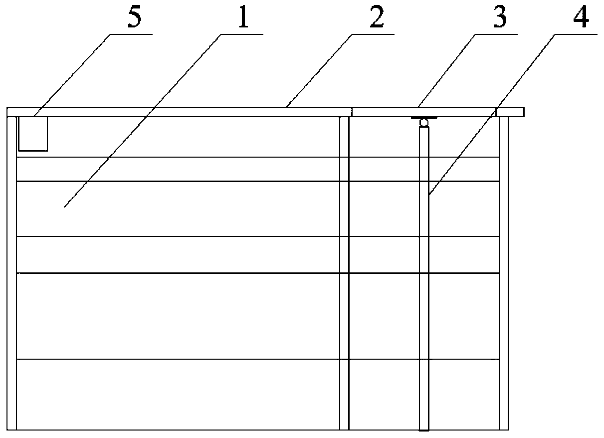 Combination structure of RV side cabinet and folding table board