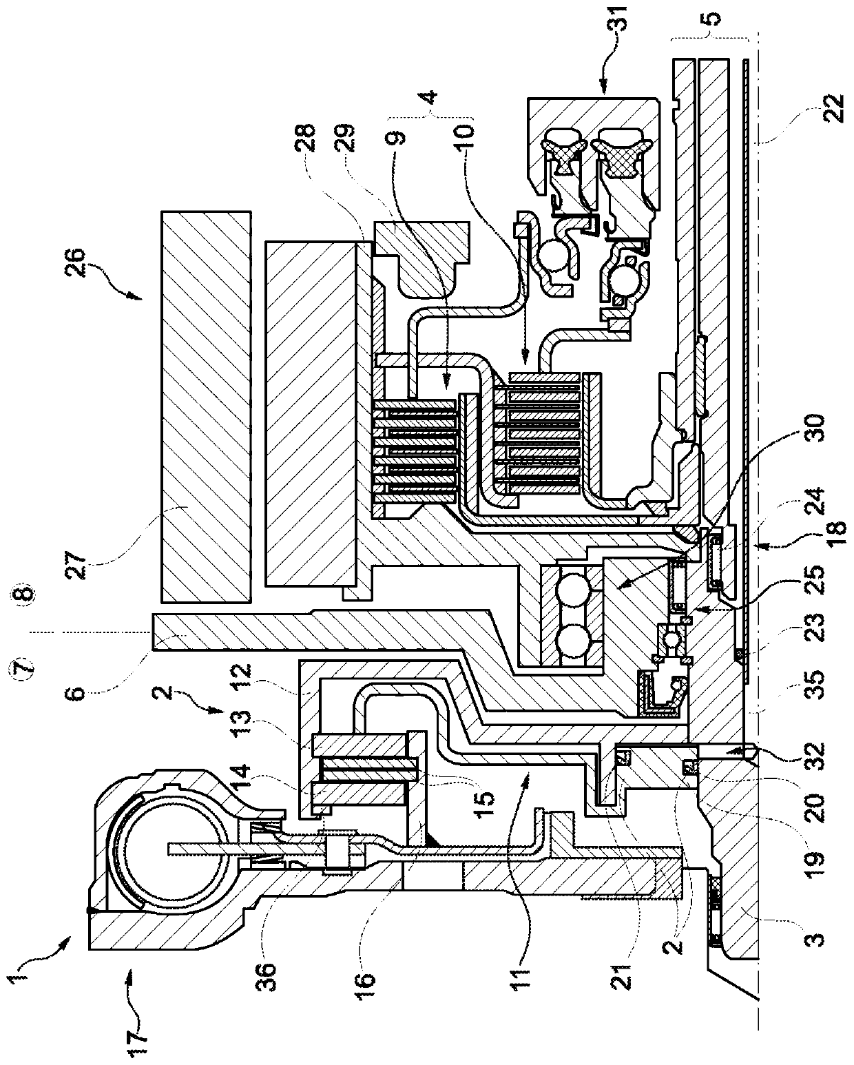 Hybrid module with separating clutch outside of the housing