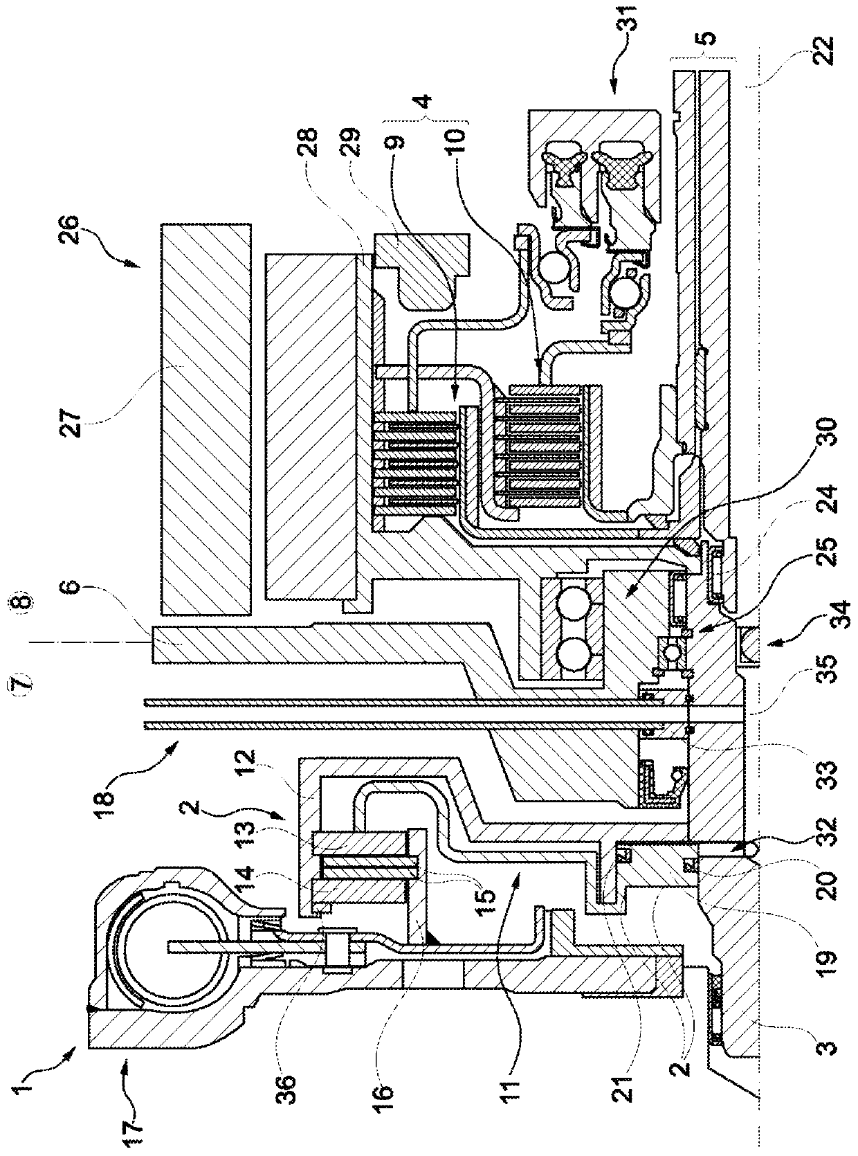 Hybrid module with separating clutch outside of the housing