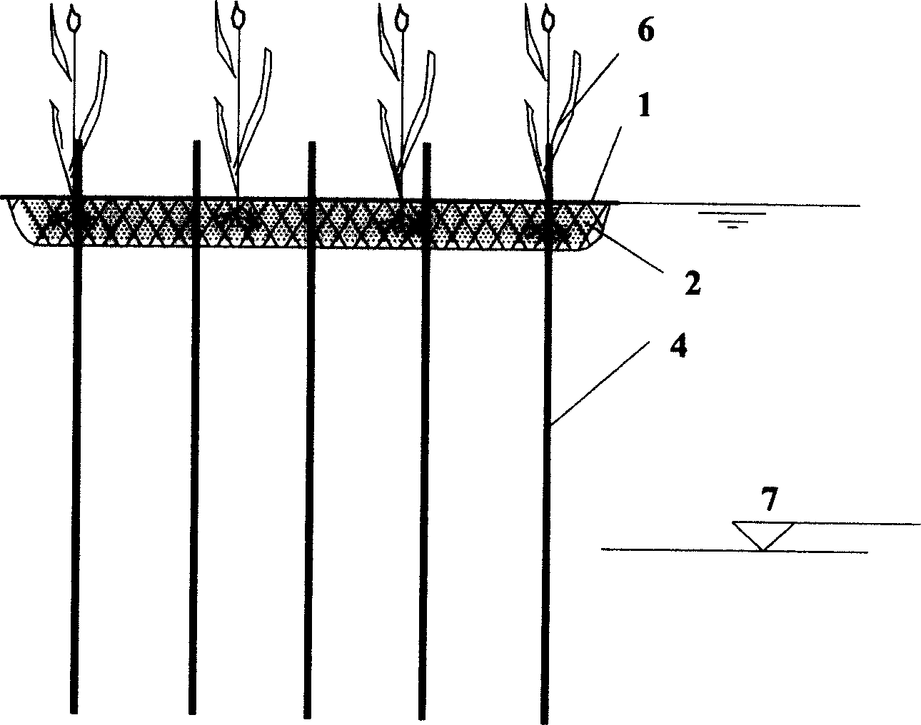Floating island of plant and its construction method