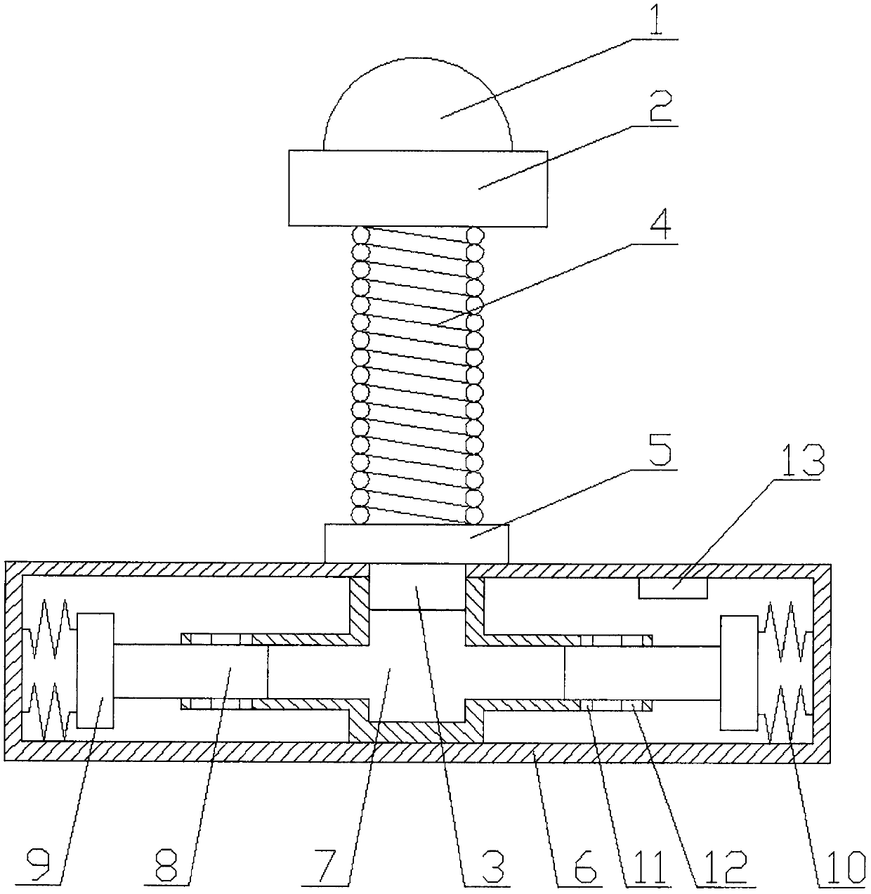 Shock absorbing device for mechanical equipment