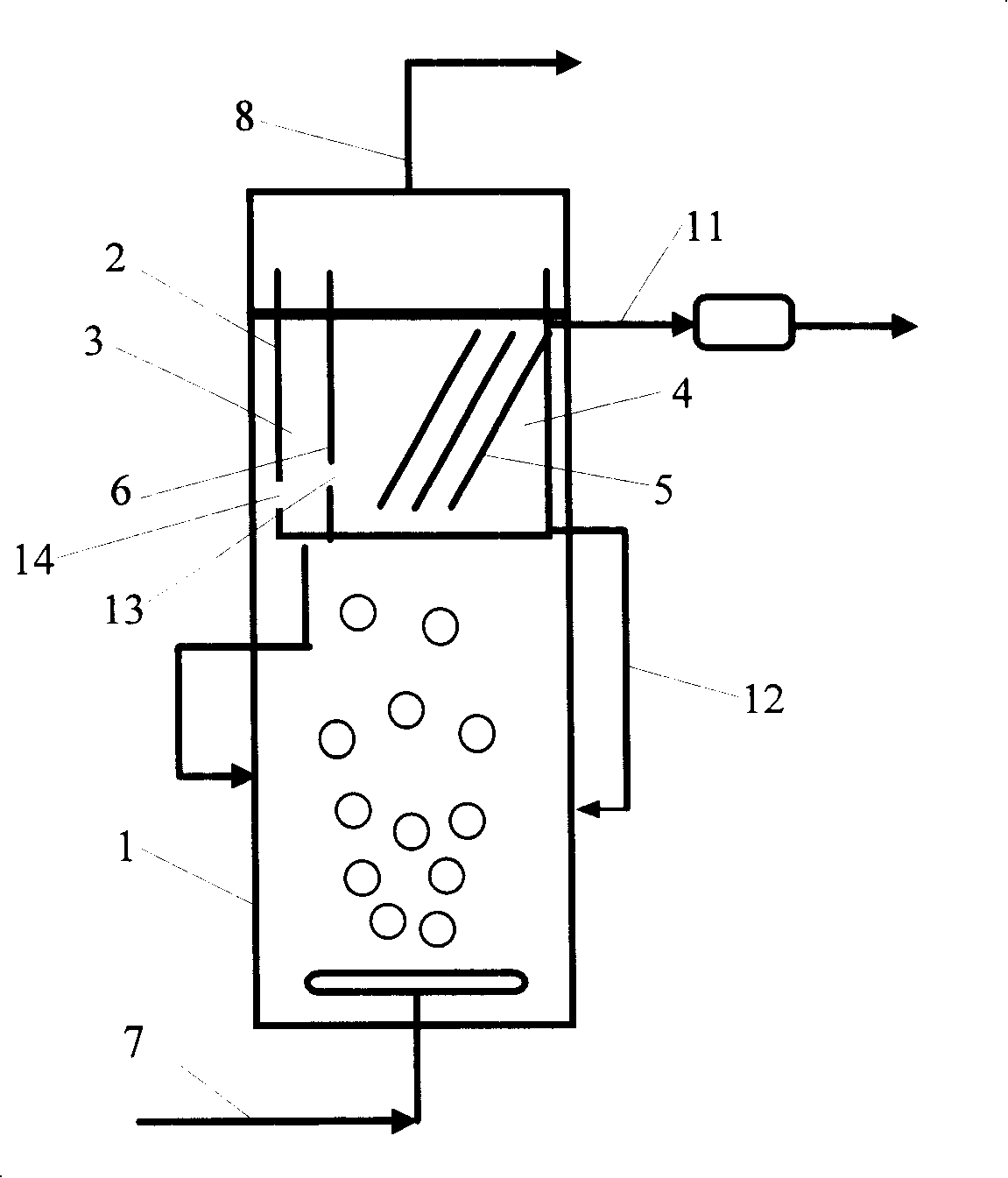 Method and equipment for liquid-solid continuously separation for slurry state bed reactor