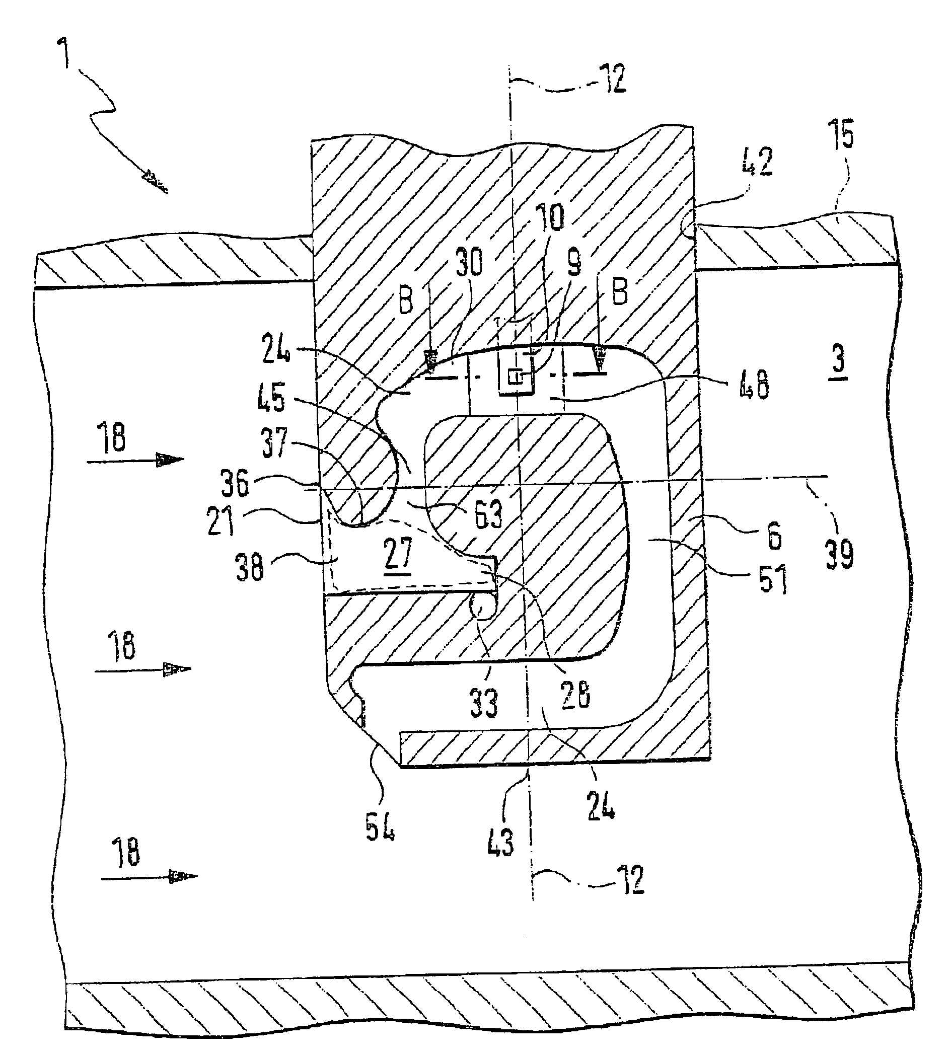 Device for determining at least one parameter of a medium flowing in a conduit