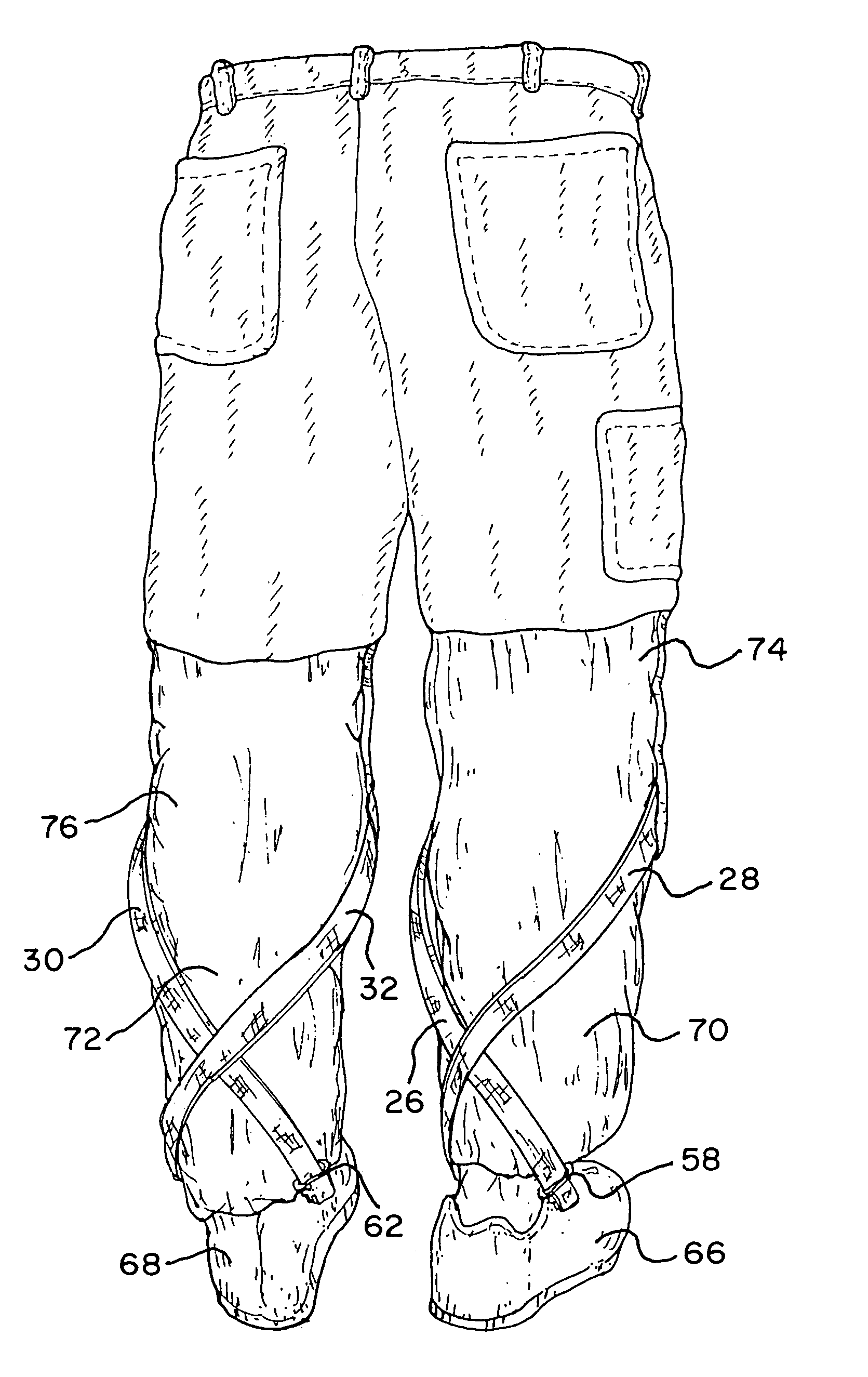 Work pants with built-in knee pads