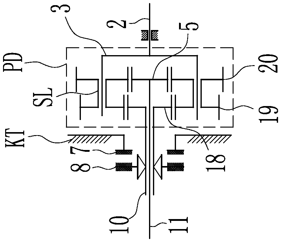 Gasoline-electric and hydraulic compound hybrid power transmission system