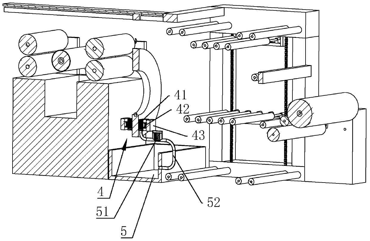 Printing and dyeing equipment combining padder and long-loop steamer