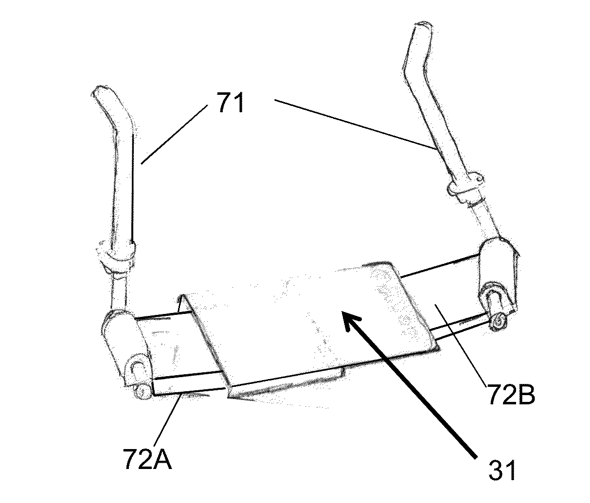 Special wheelchair device for fully supporting the feet of the user