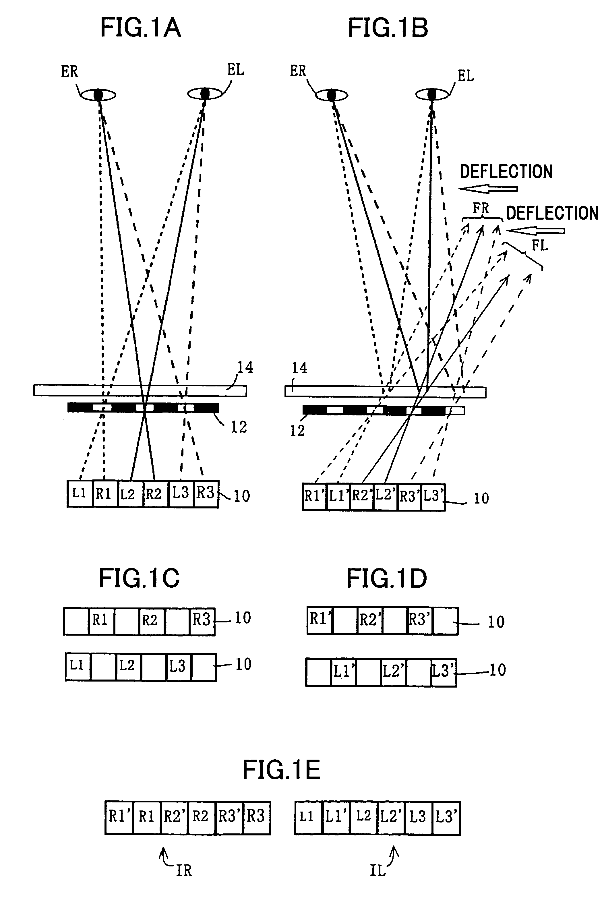 Method and apparatus for displaying three-dimensional stereo image using light deflector