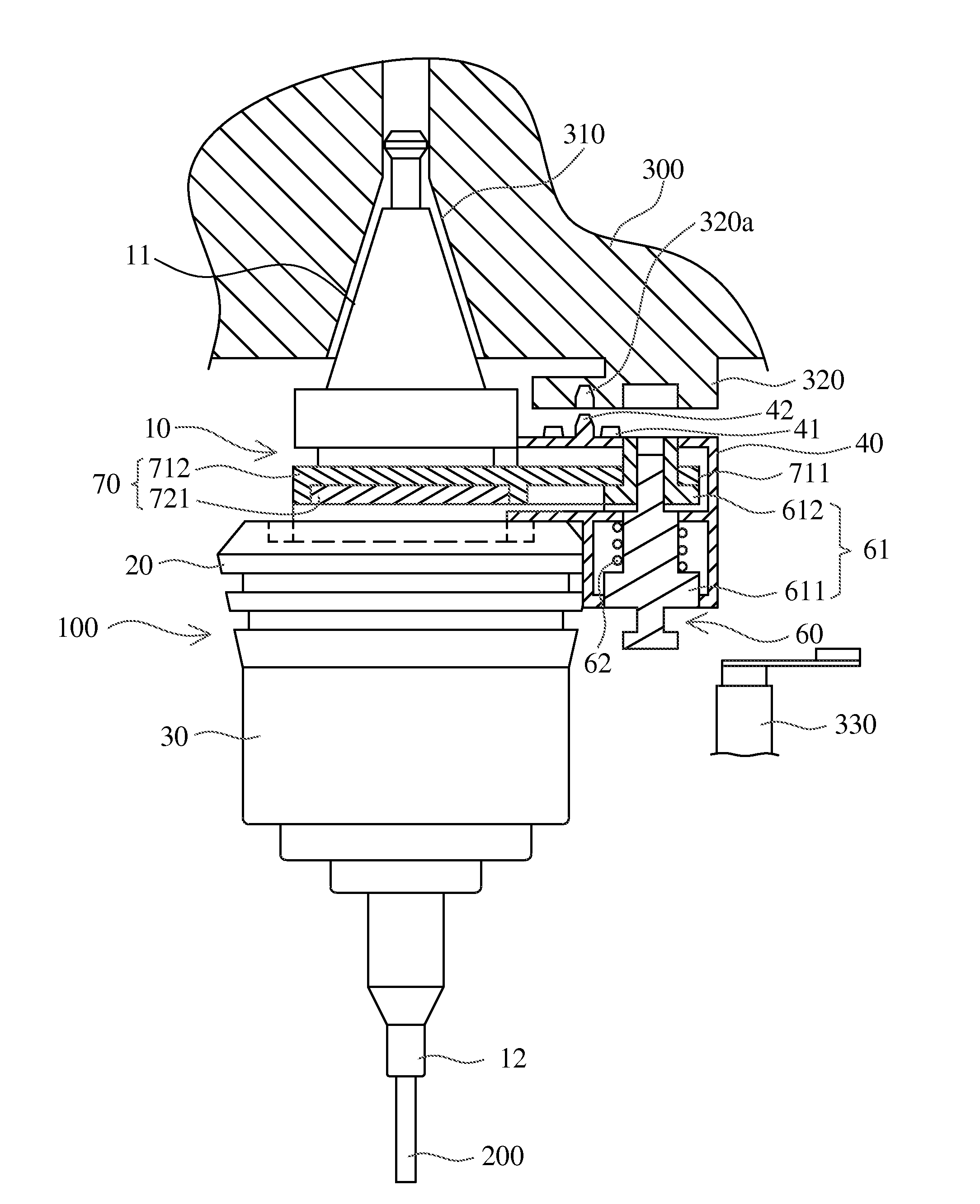 Electricity supply tool holder for machining center