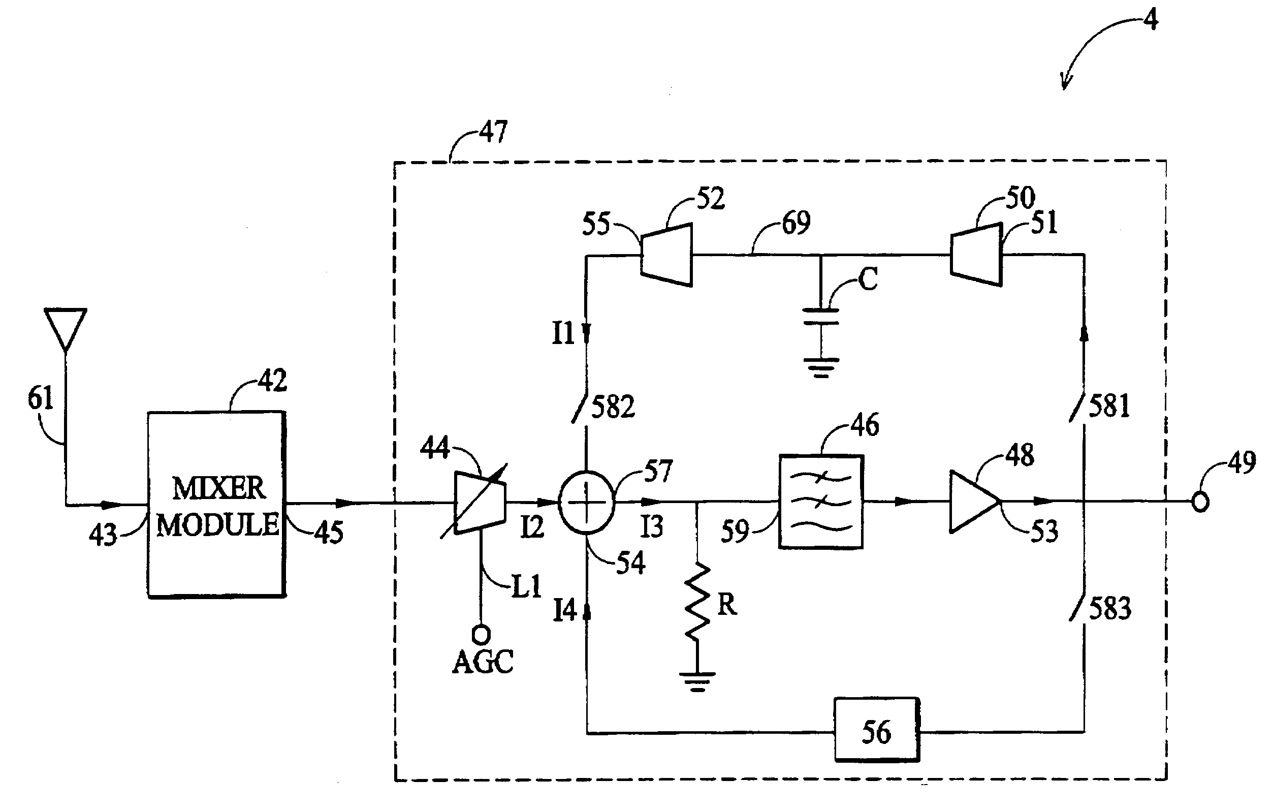 Direct conversion receiver with DC offset compensation and method thereof
