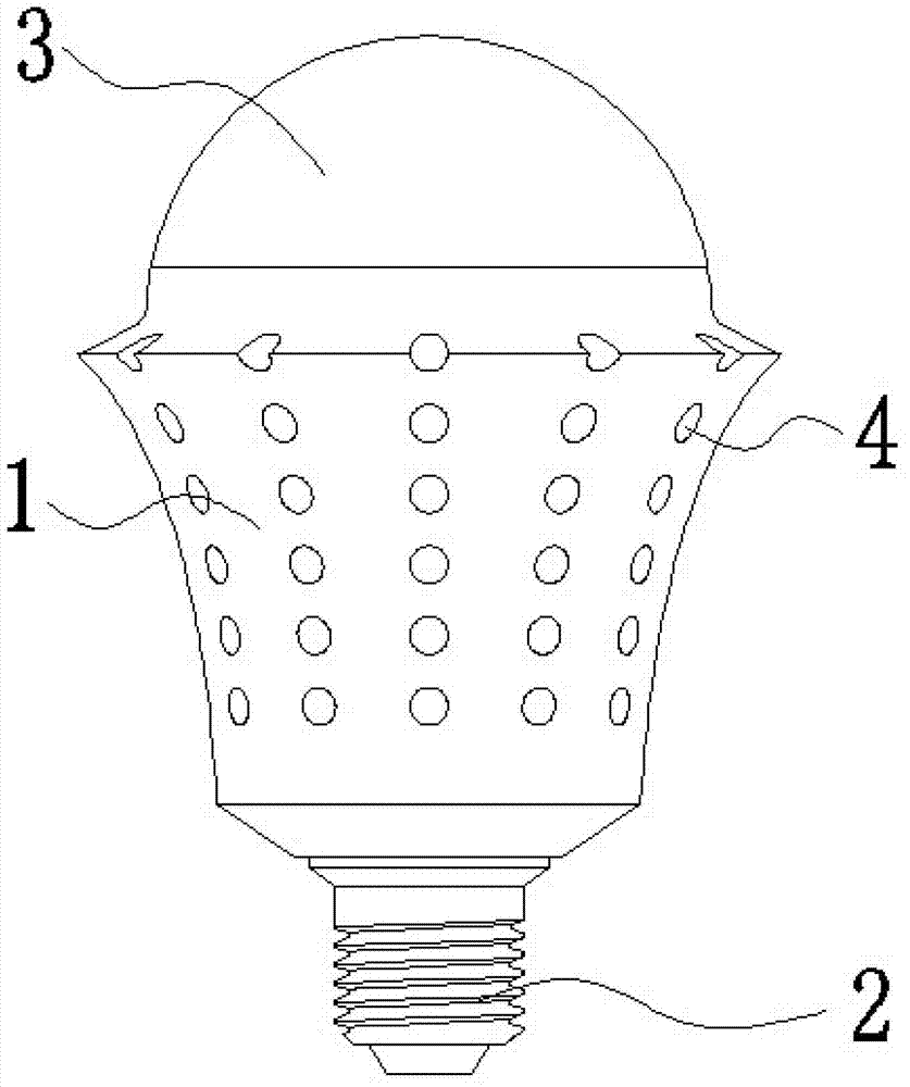 Light emitting diode (LED) lamp emitting rotary spot light