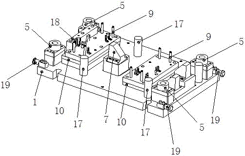 Energy-absorbing box punching mold