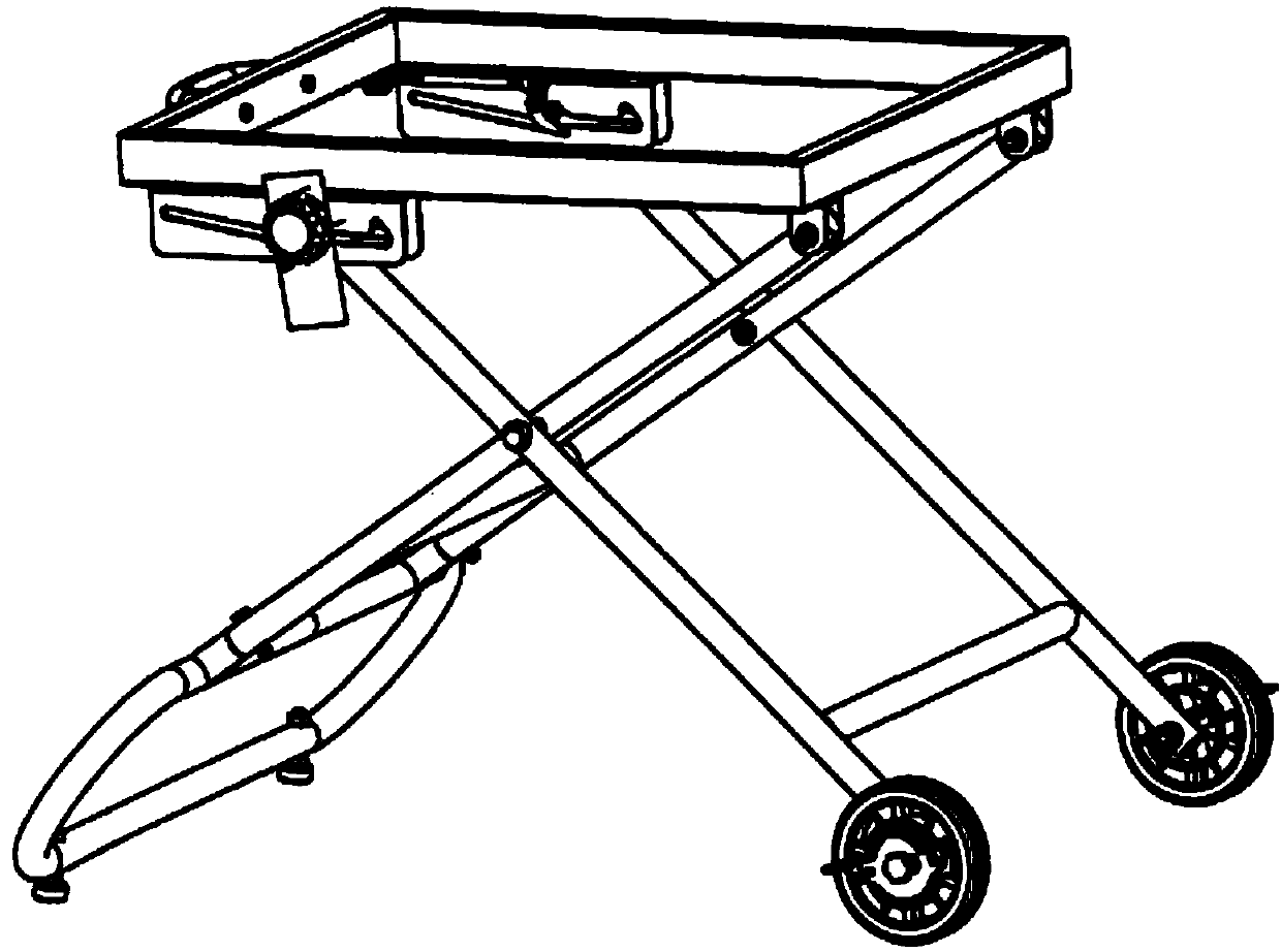 Lockable folding tool frame