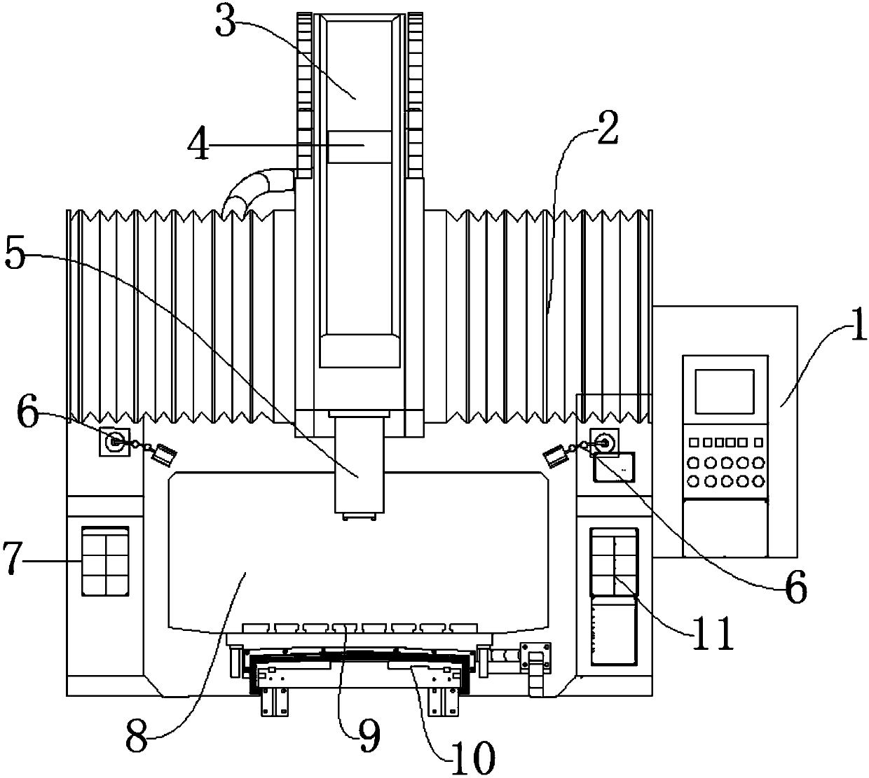 Sickle numerical control punching cutting-off device