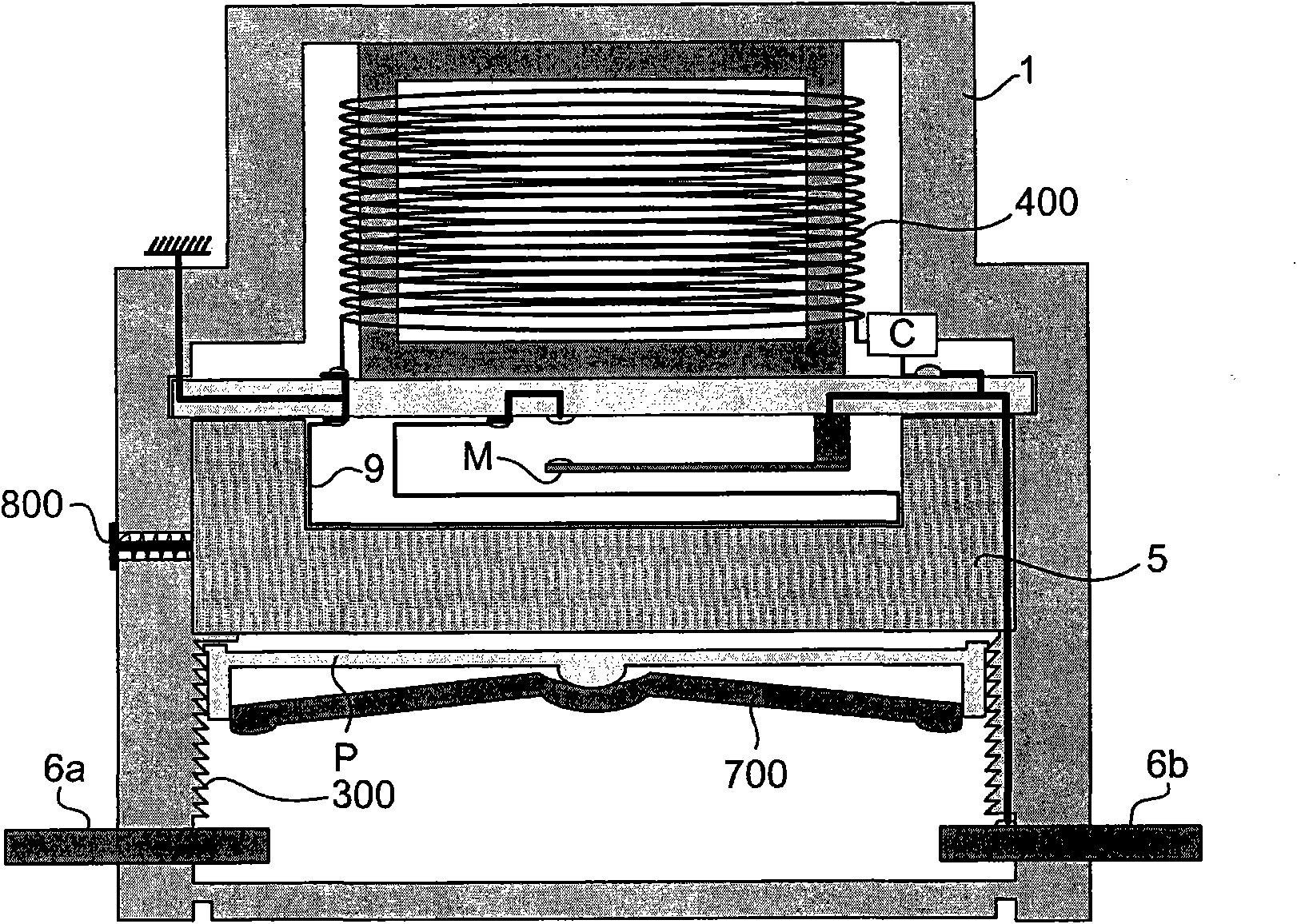 Device for switching on and off an electric circuit