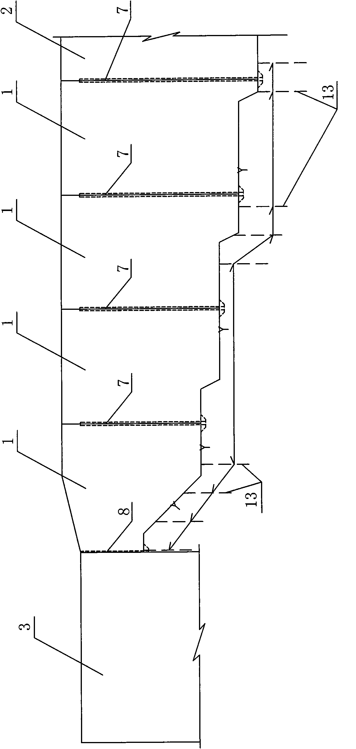 Broken line type dam joint structure and construction method thereof