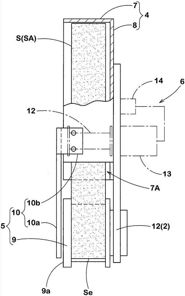 Strip-shaped sponge body pasting device and method