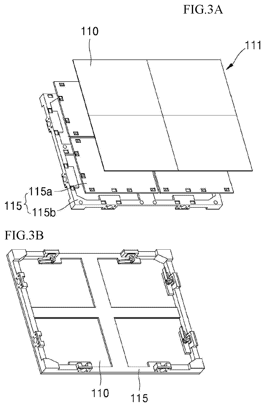Tiled display device and tiling apparatus therefor